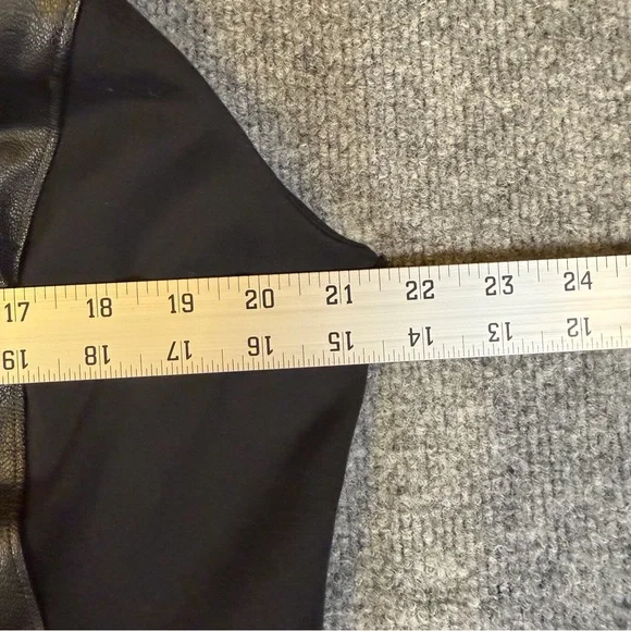 Spanx‎ Womens Leather-Like Combo Fitted Sheath Dress Size 1X Luxe Black NWOT - Picture 6 of 9